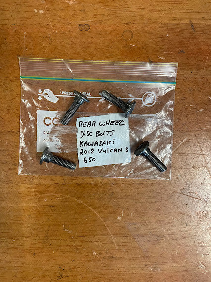 Kawasaki Vulcan S 650 2015-2025 Rear Brake Rotor Bolts OEM Genuine 92154-0844