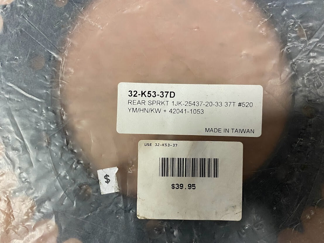 Rear sprocket 32-K53-37D 1JK-25437-20-33 37 Tooth 520 