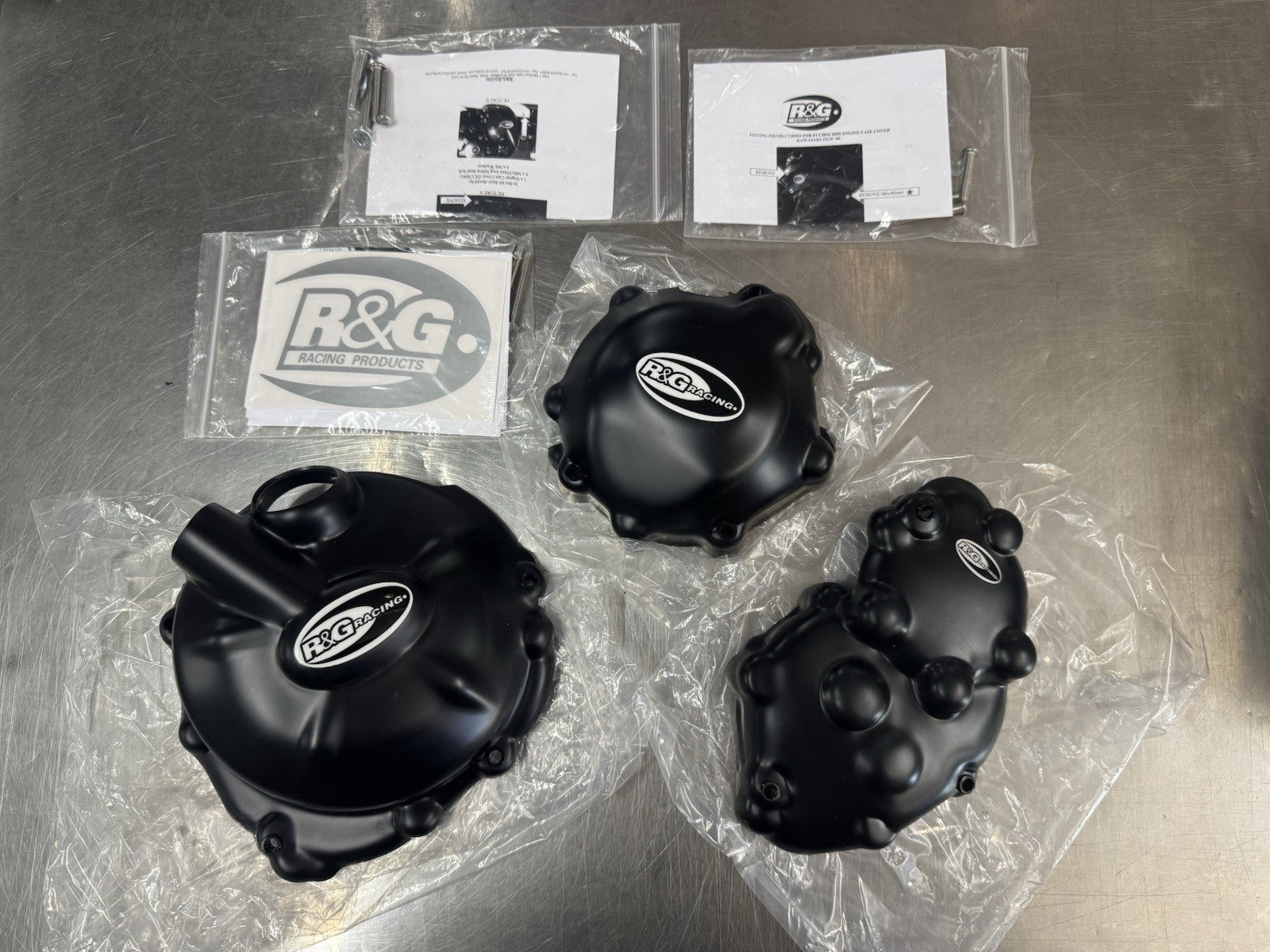R&G KAWASAKI-ZX10-R 08-10 Black Engine Case Covers 3pcs-KEC0022BK BRAND NEW
