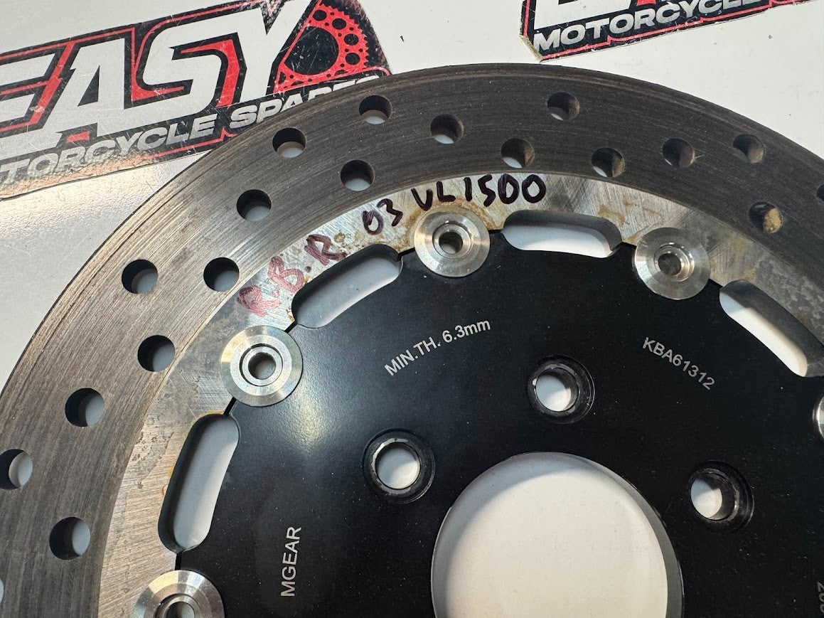 Suzuki VL 1500 Intruder 2002-2009 Rear Brake Rotor 7.00mm Thickness Remaining