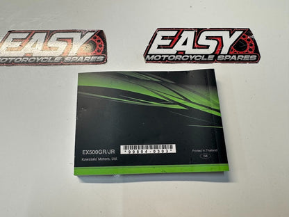 Kawasaki Ninja 500 2024-202 Owners Manual OEM Genuine 99804-0303